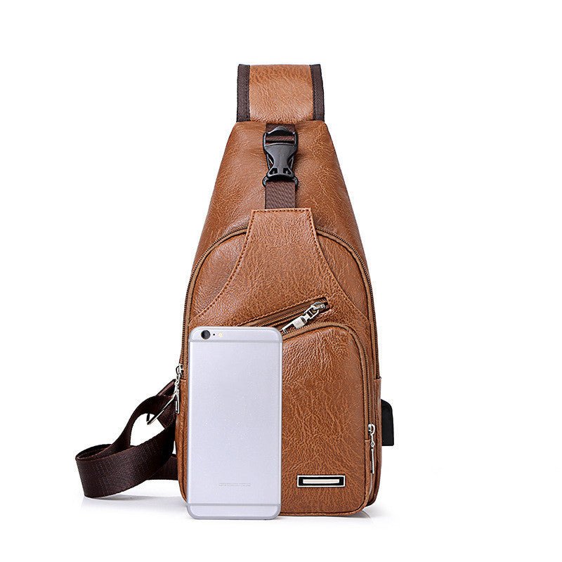 Men’s USB Charging Chest Bag – Anti - Theft & Compact - AmiraMart