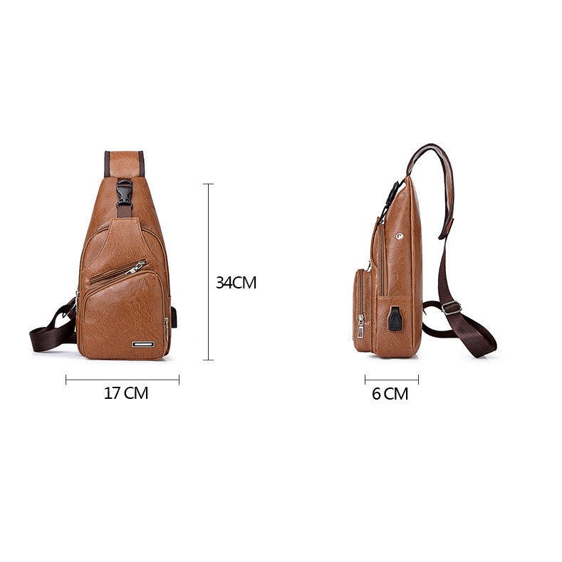 Men’s USB Charging Chest Bag – Anti - Theft & Compact - AmiraMart