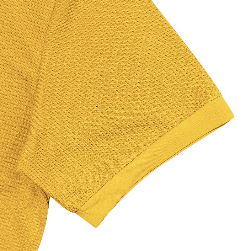 Men's Waffle Polo: Short Sleeve Summer Fashion Top - AmiraMart