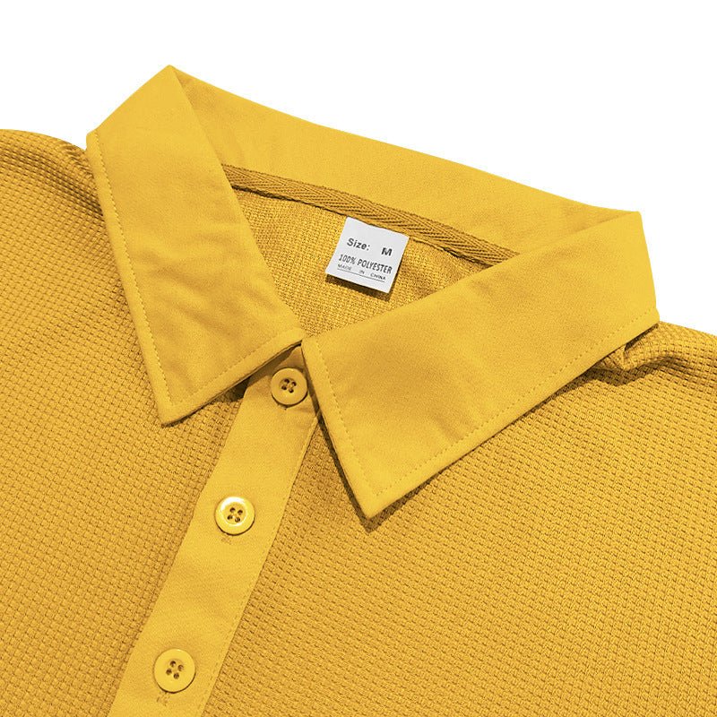 Men's Waffle Polo: Short Sleeve Summer Fashion Top - AmiraMart