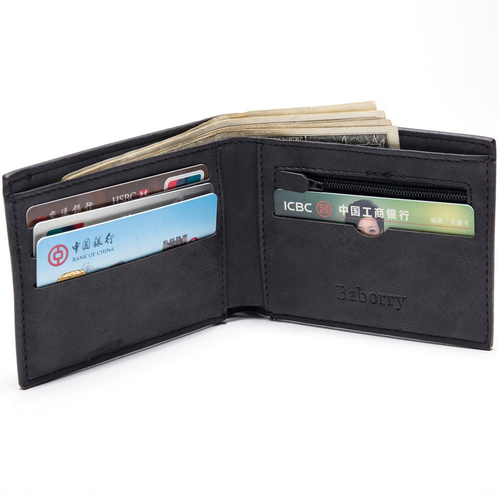 Mens Wallet with Coin Bag Zipper - AmiraMart