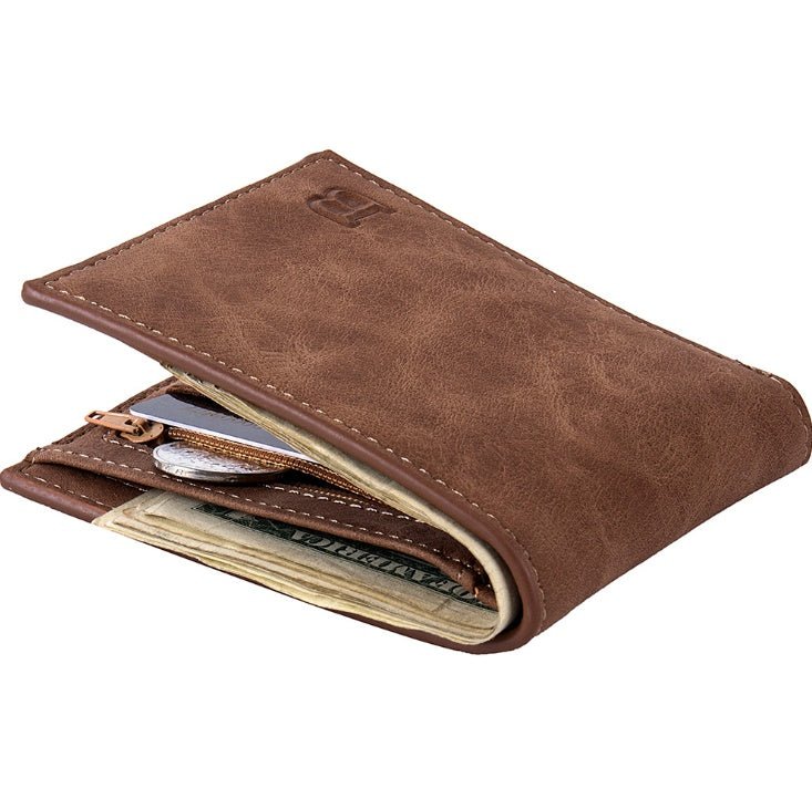 Mens Wallet with Coin Bag Zipper - AmiraMart