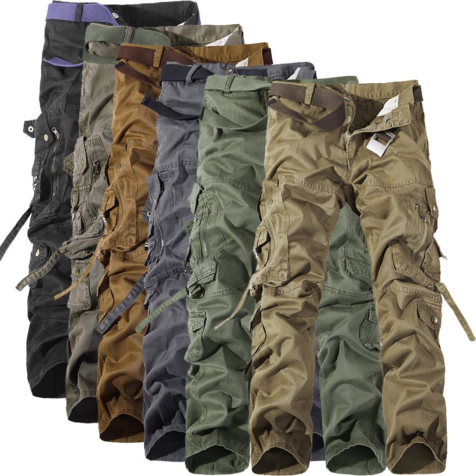 Men’s Washed Cargo Pants – Multi - Pocket & Trendy - AmiraMart