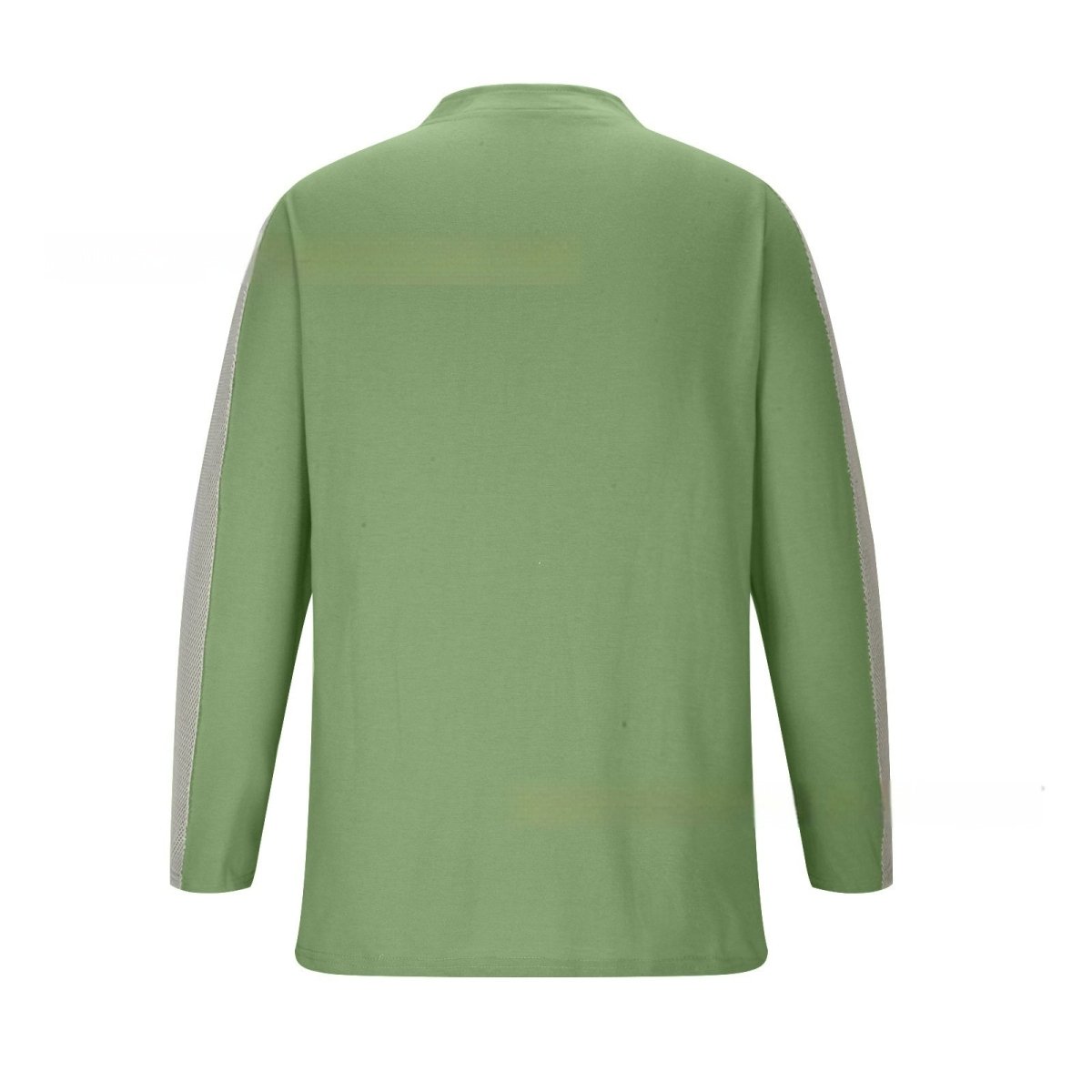 Mesh Long - sleeved Solid Color Collar Top - AmiraMart