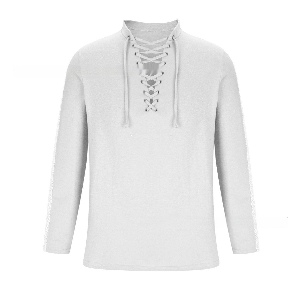 Mesh Long - sleeved Solid Color Collar Top - AmiraMart