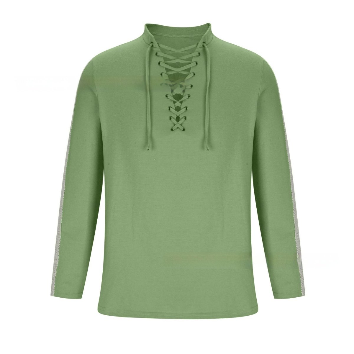 Mesh Long - sleeved Solid Color Collar Top - AmiraMart