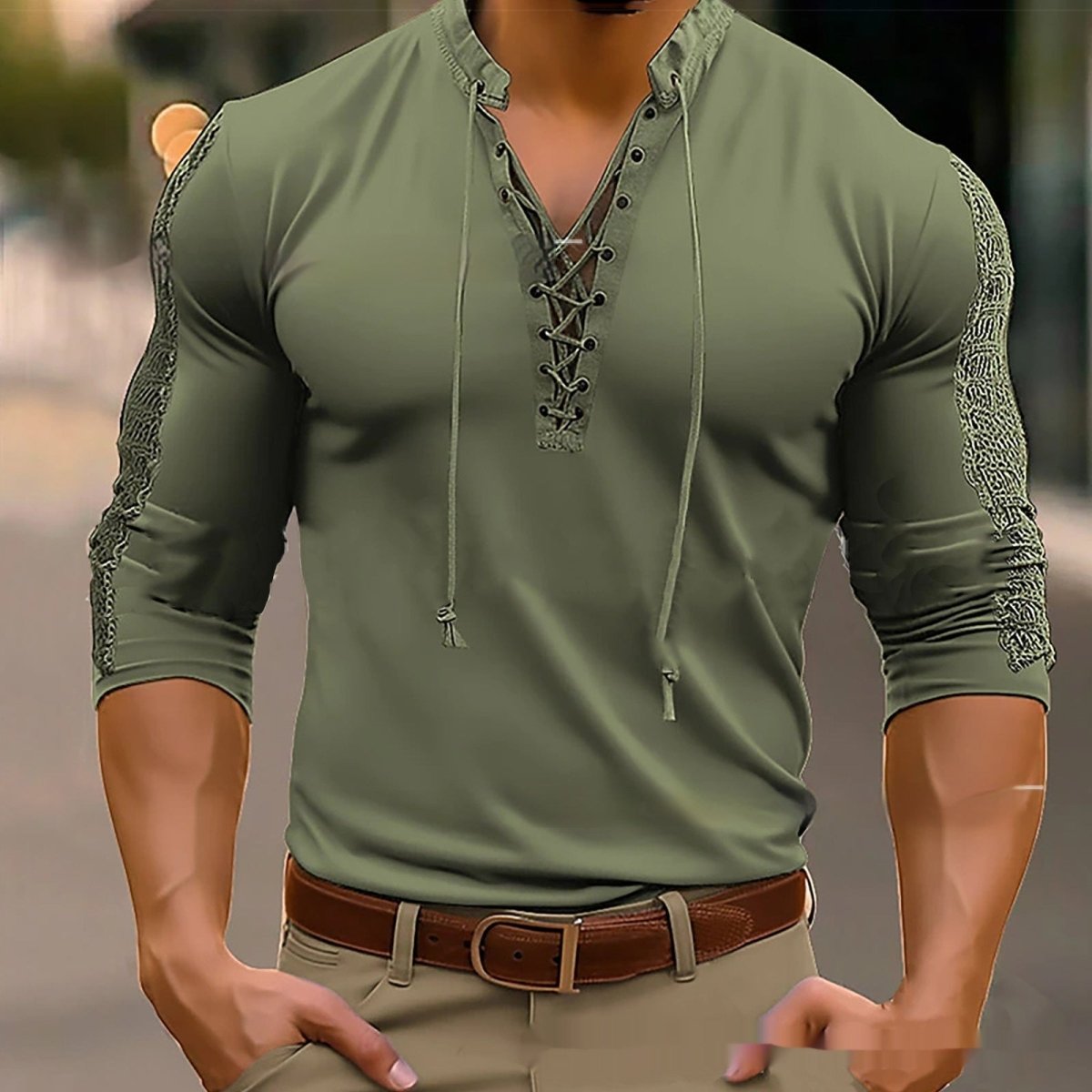 Mesh Long - sleeved Solid Color Collar Top - AmiraMart