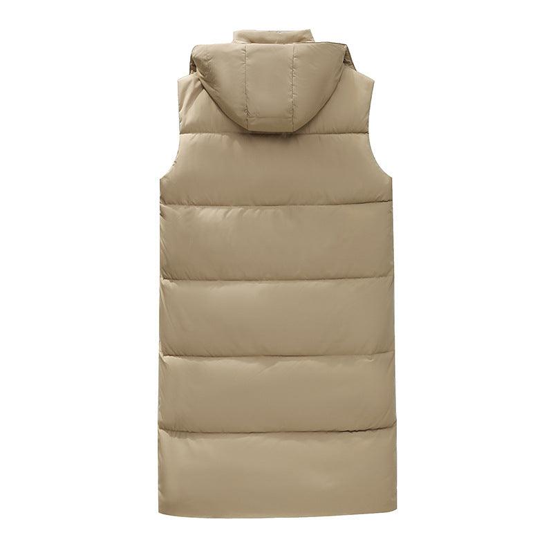 Mid - length Hooded Cotton Jacket With Pockets - AmiraMart
