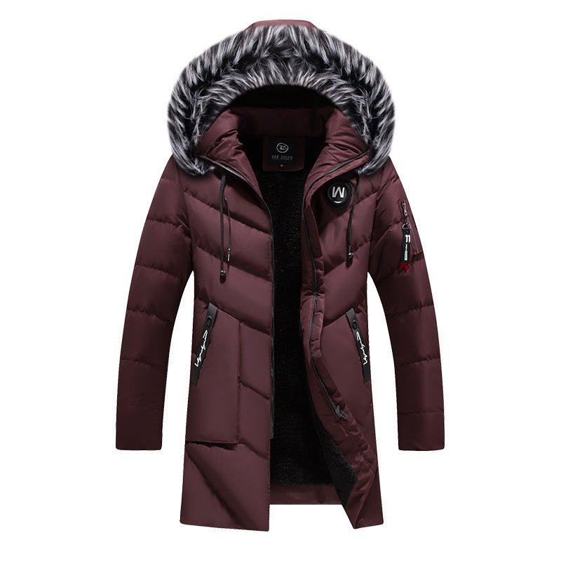 Mid - length plus cashmere padded jacket - AmiraMart