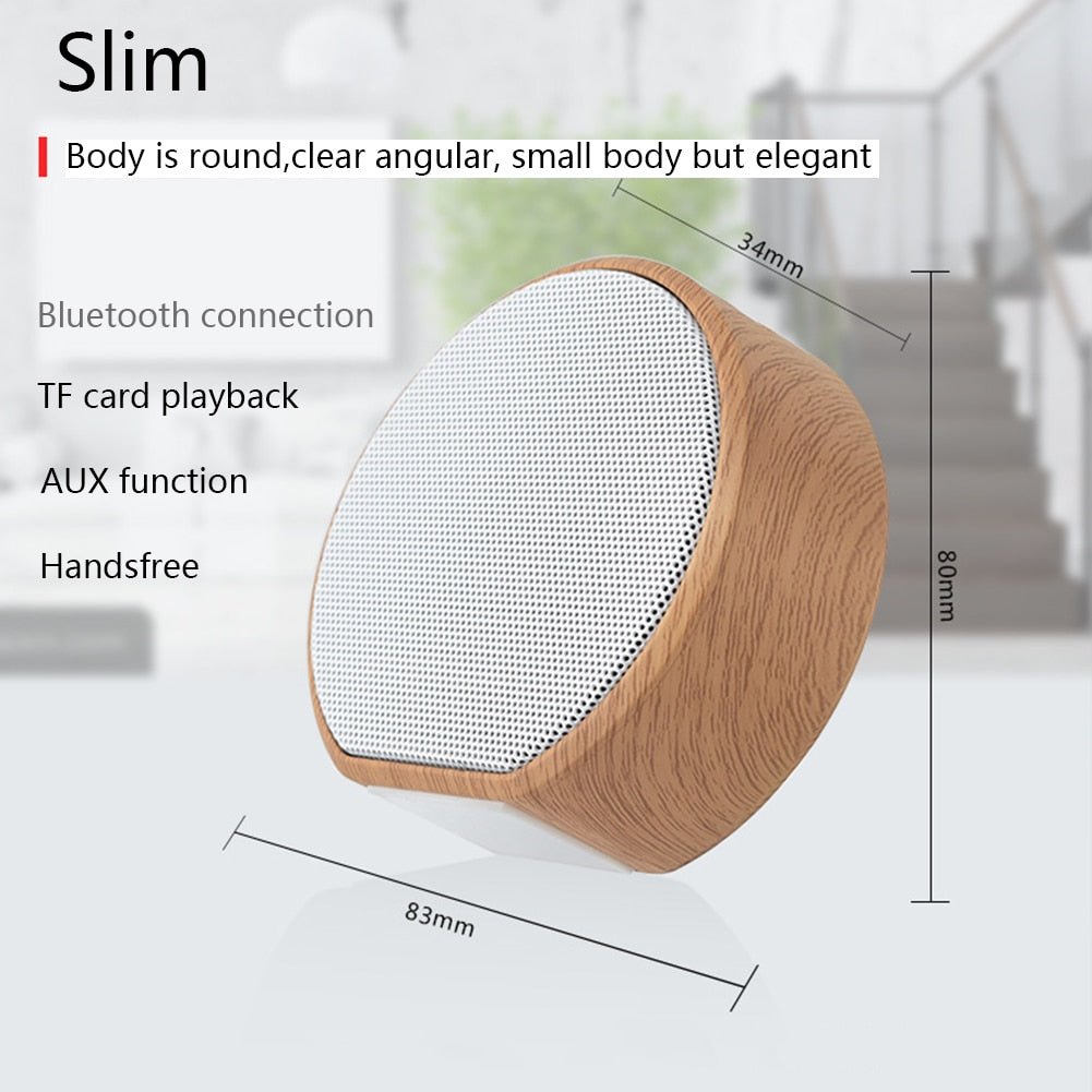 Mini Wood Bluetooth Speaker - AmiraMart