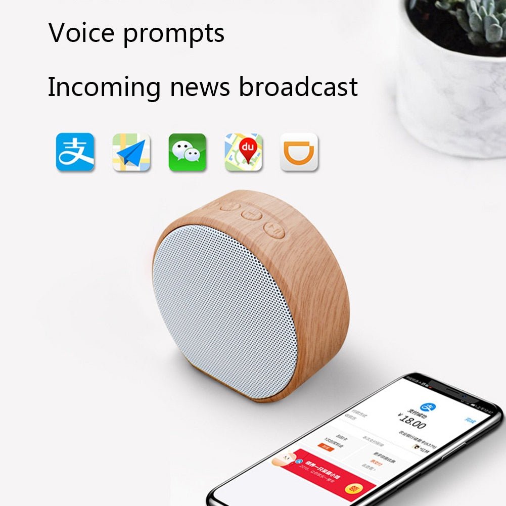Mini Wood Bluetooth Speaker - AmiraMart
