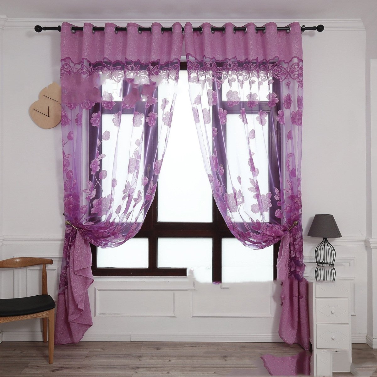 Modern and simple flower blooming window screen curtain - AmiraMart