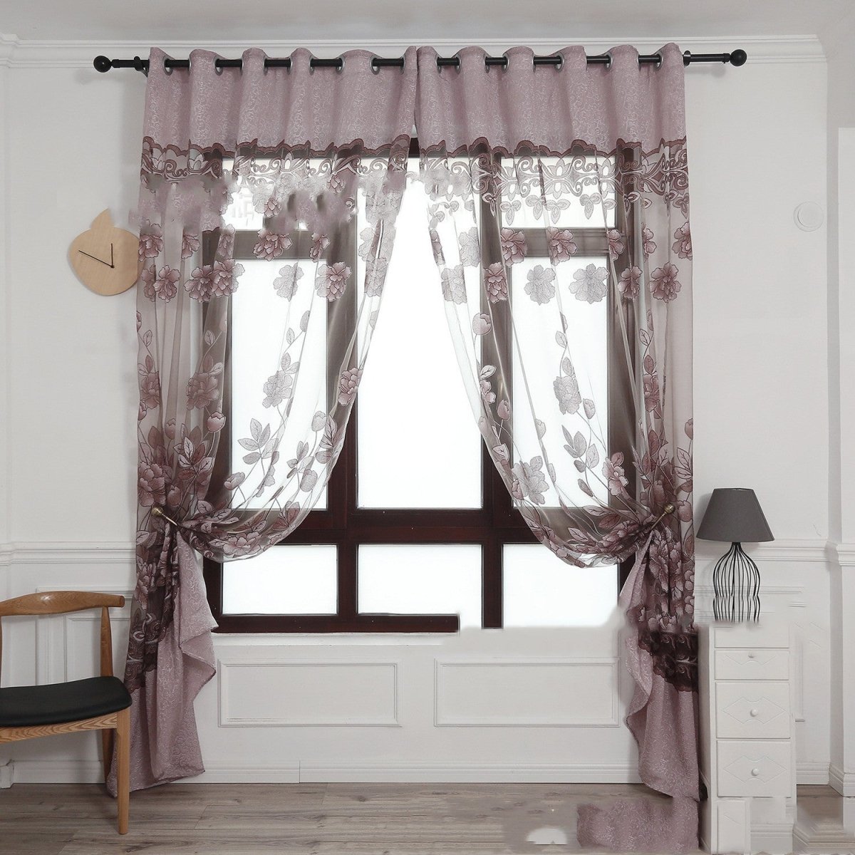 Modern and simple flower blooming window screen curtain - AmiraMart