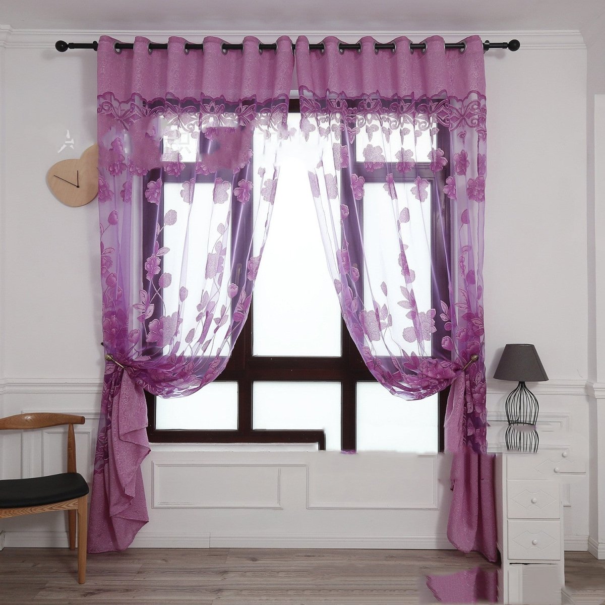 Modern and simple flower blooming window screen curtain - AmiraMart