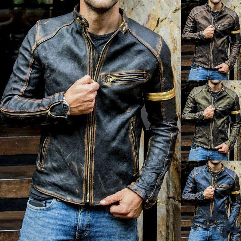 Motorcycle Leather Jacket For Men - AmiraMart