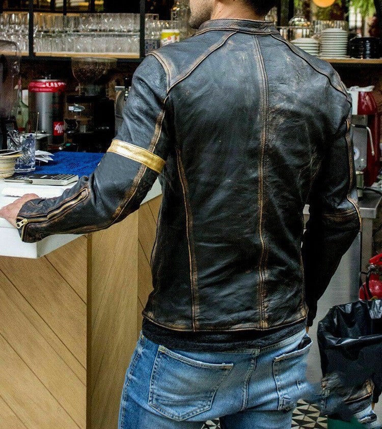 Motorcycle Leather Jacket For Men - AmiraMart