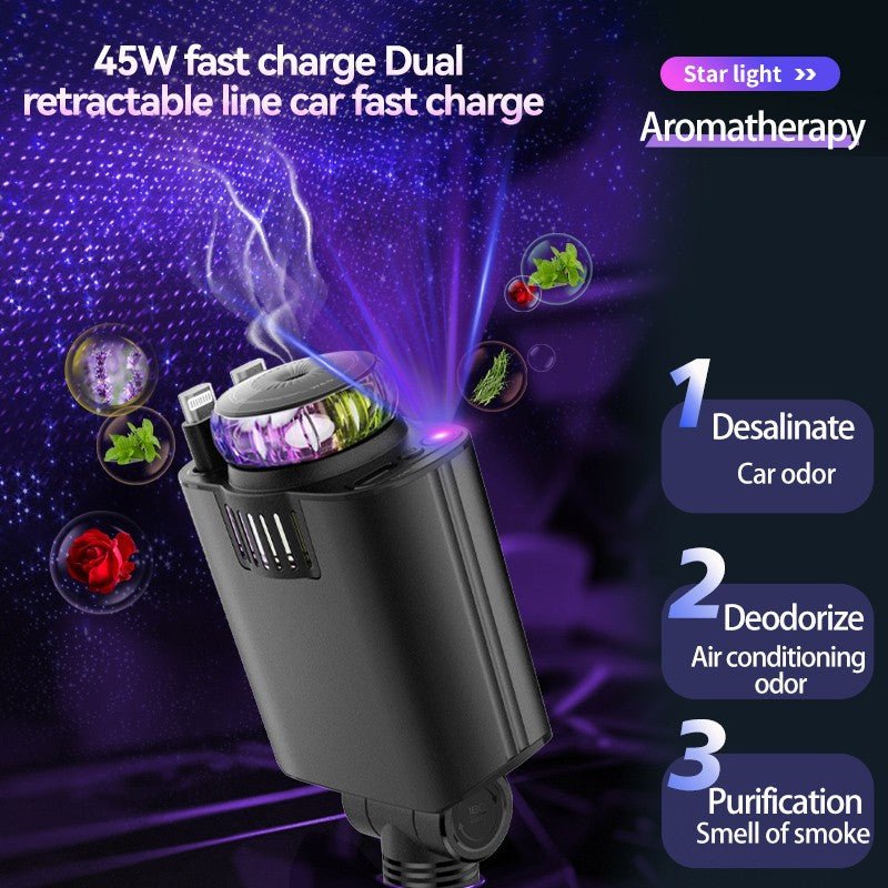 Multifunctional Purple Light Car Phone Charger - AmiraMart
