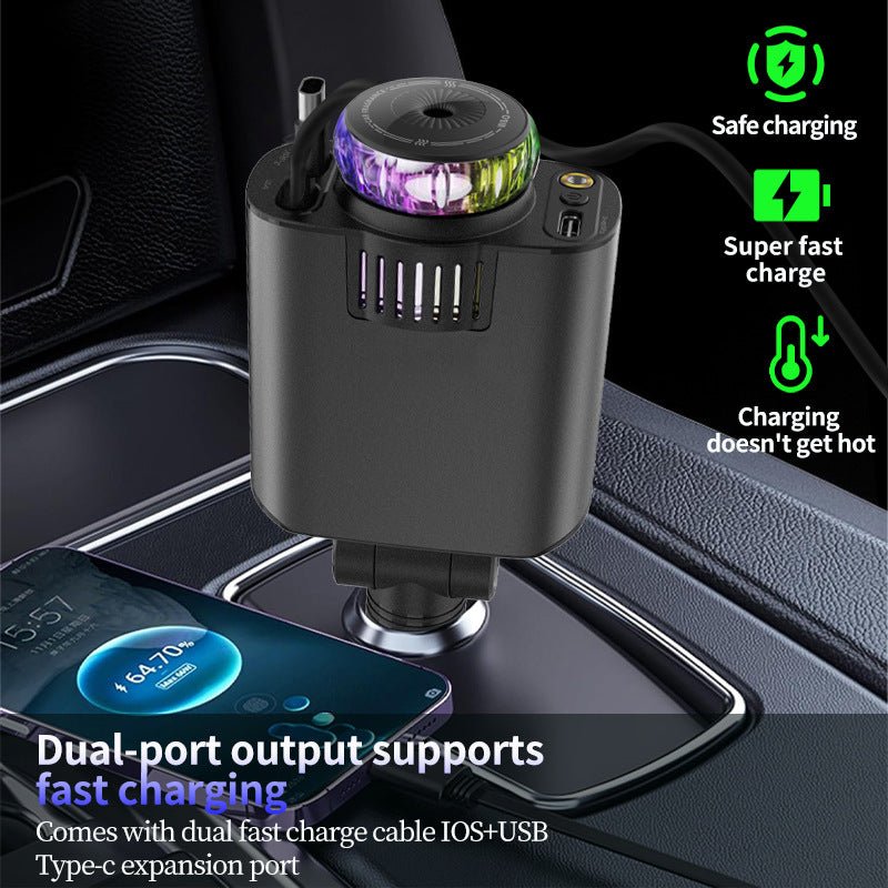 Multifunctional Purple Light Car Phone Charger - AmiraMart