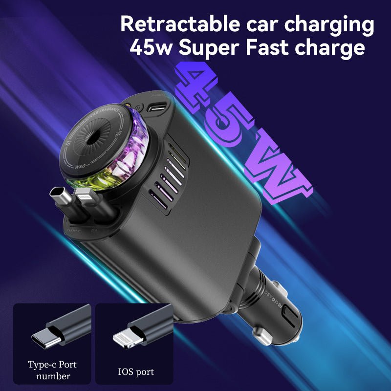 Multifunctional Purple Light Car Phone Charger - AmiraMart
