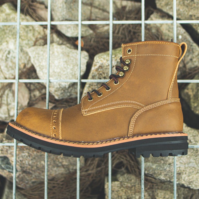 New American Vintage Leather Work Boots - AmiraMart