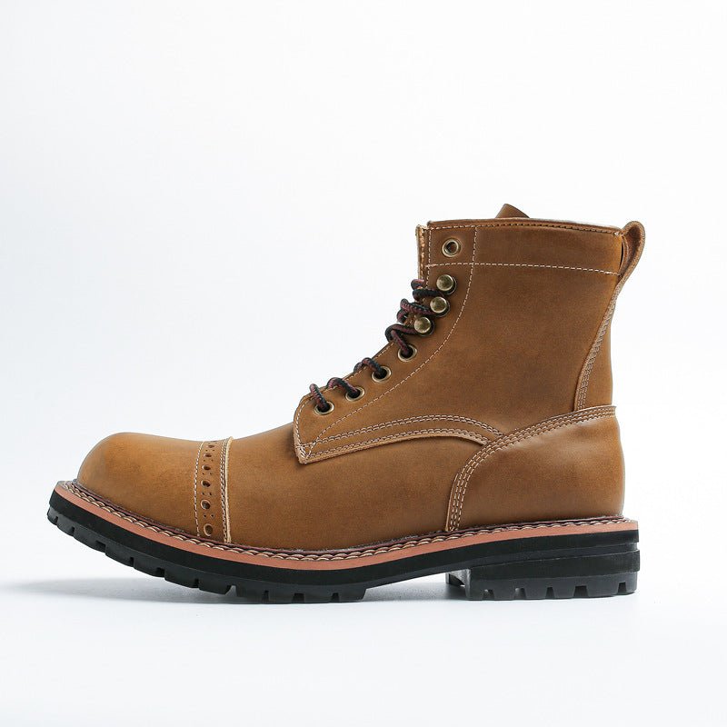 New American Vintage Leather Work Boots - AmiraMart