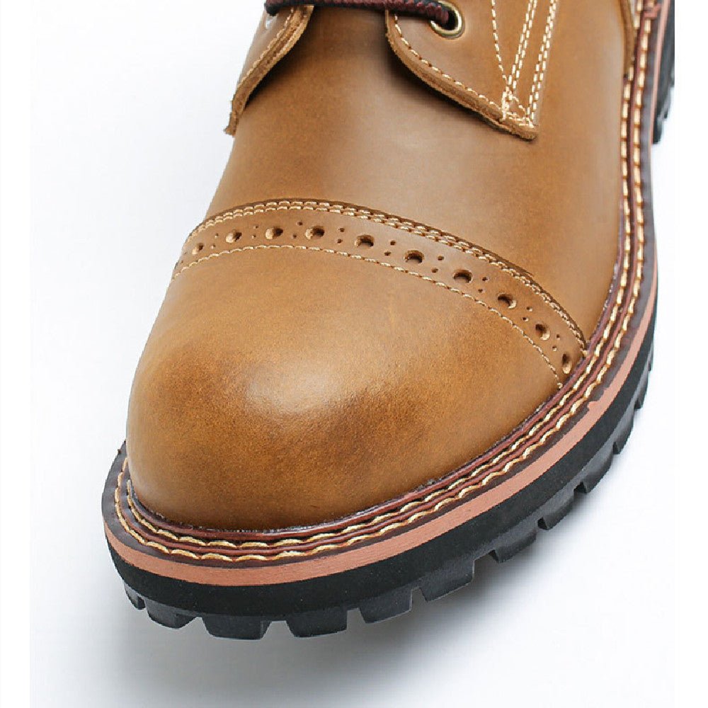 New American Vintage Leather Work Boots - AmiraMart