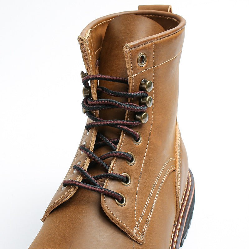 New American Vintage Leather Work Boots - AmiraMart