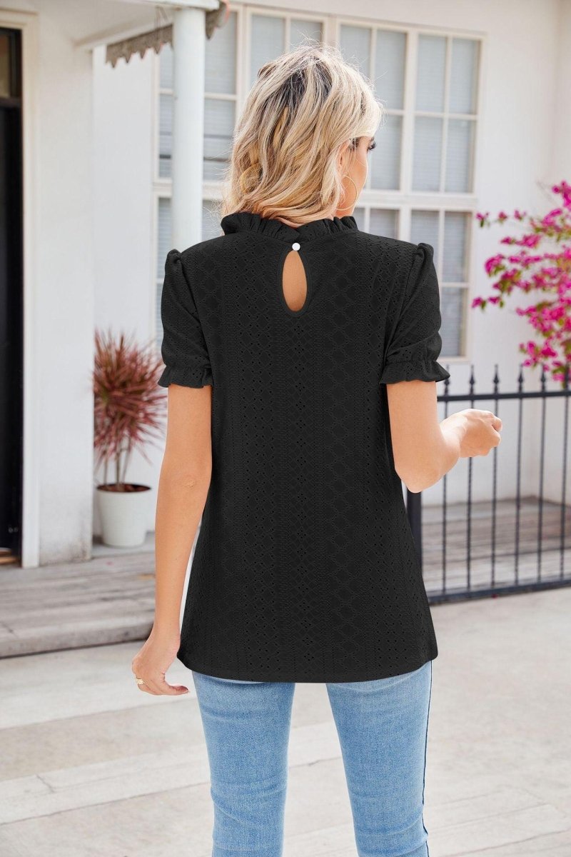 New Fashion Lacework Round Neck Top - AmiraMart