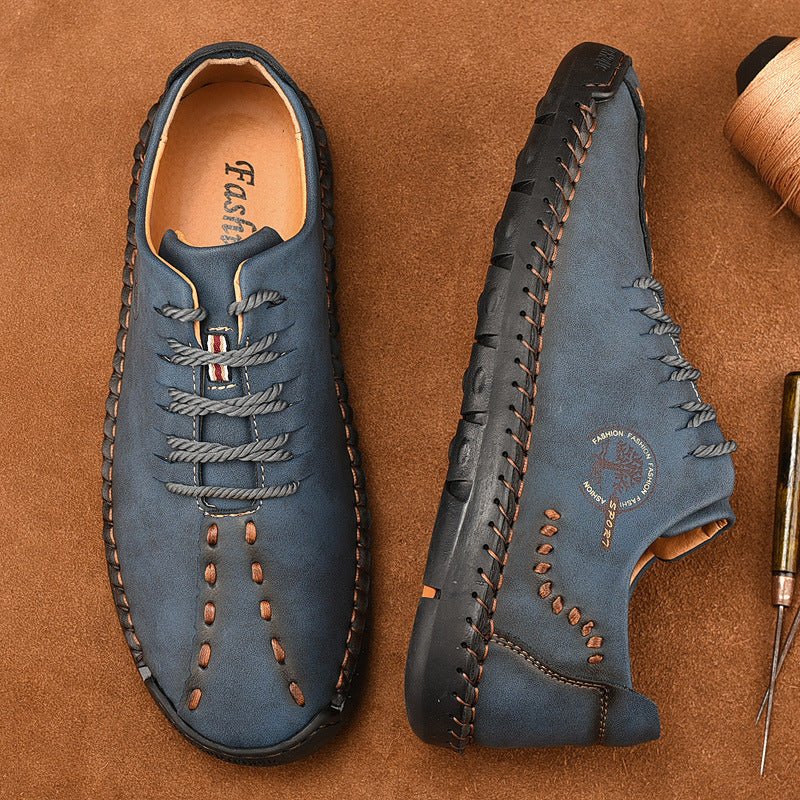 New Lace Up Casual Shoes Men's Plus Size Peas Shoes - AmiraMart