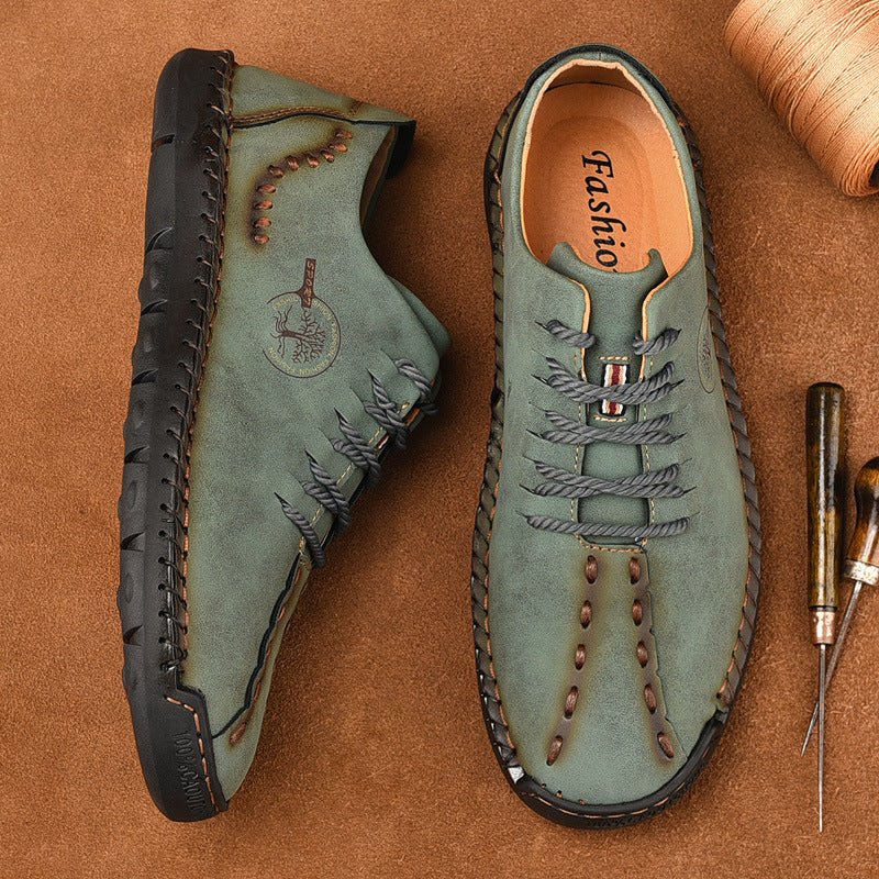 New Lace Up Casual Shoes Men's Plus Size Peas Shoes - AmiraMart