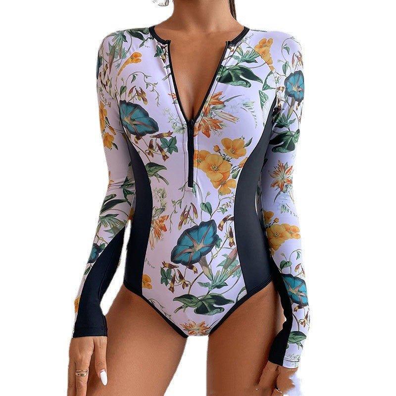New Surf Wear Sunscreen One - piece Swimsuit - AmiraMart