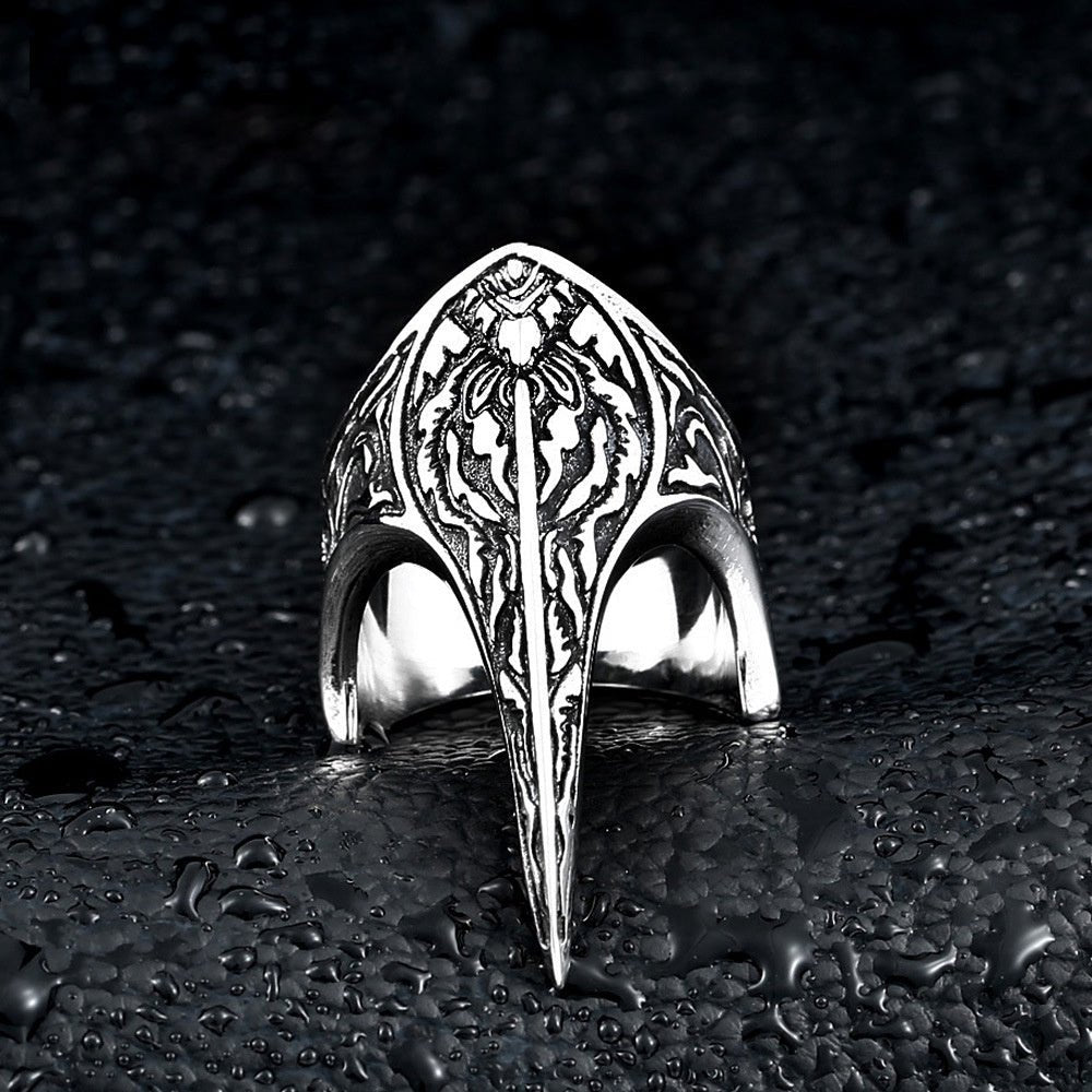 Nordic Raven Ring – Titanium Steel Carved Amulet - AmiraMart