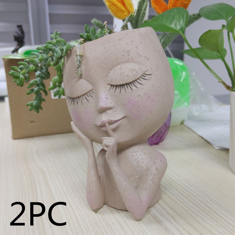 Nordic Style Green Plant Resin Flowerpot - AmiraMart