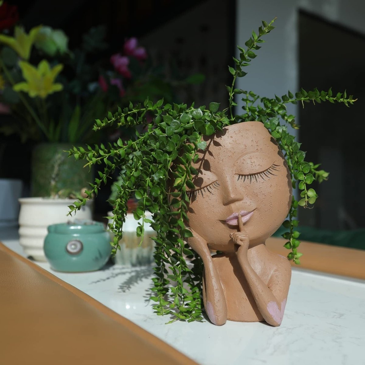 Nordic Style Green Plant Resin Flowerpot - AmiraMart