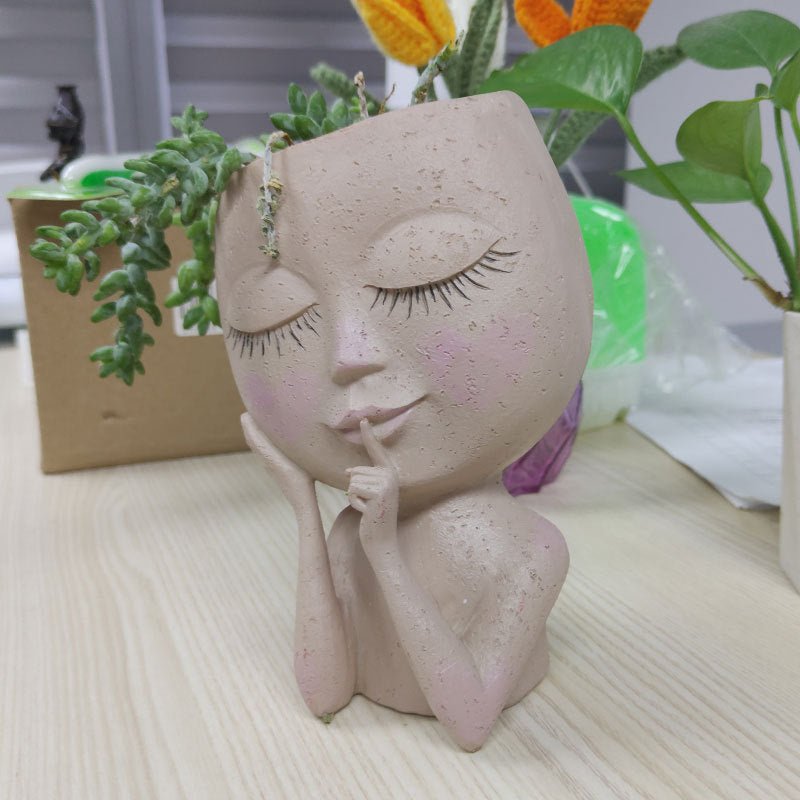 Nordic Style Green Plant Resin Flowerpot - AmiraMart