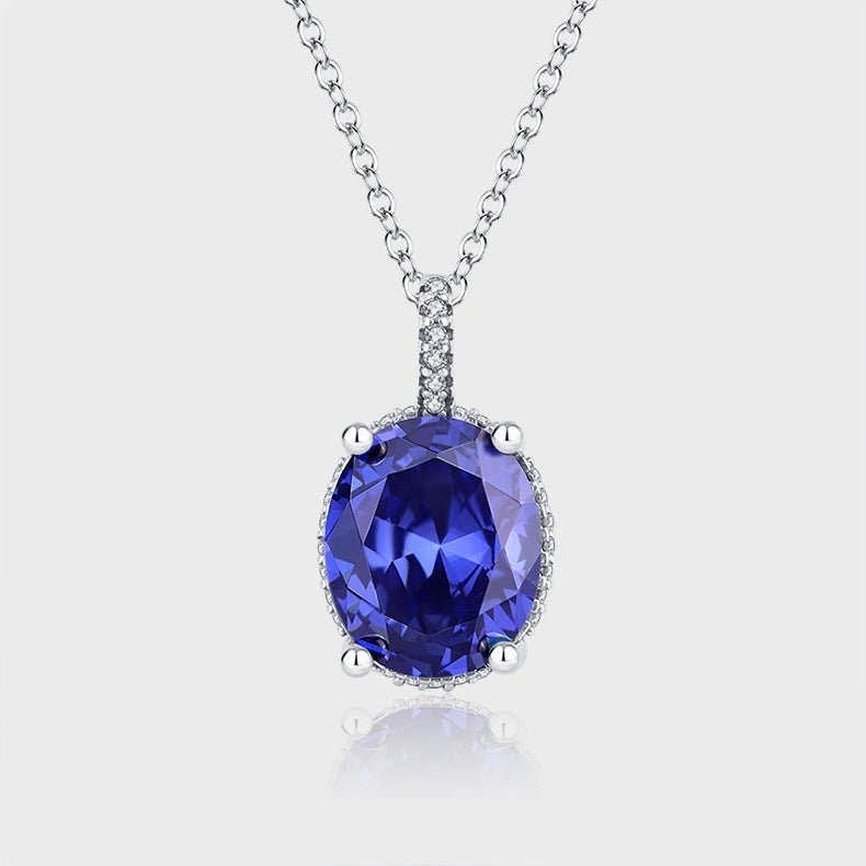 Ocean Heart Necklace Crystal Blue Collar Chain Girl - AmiraMart