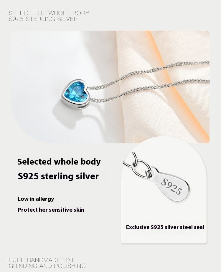 Ocean Heart S925 Sterling Silver Necklace - AmiraMart