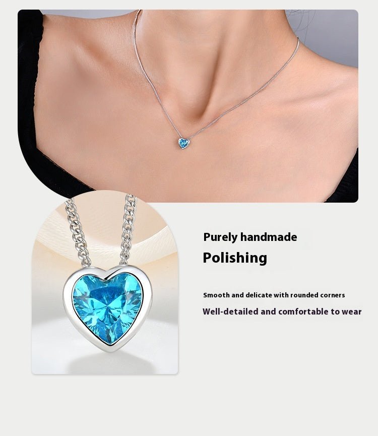 Ocean Heart S925 Sterling Silver Necklace - AmiraMart