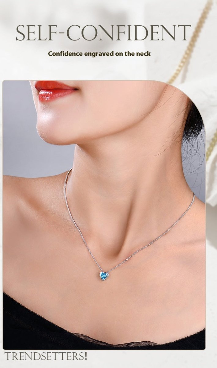 Ocean Heart S925 Sterling Silver Necklace - AmiraMart