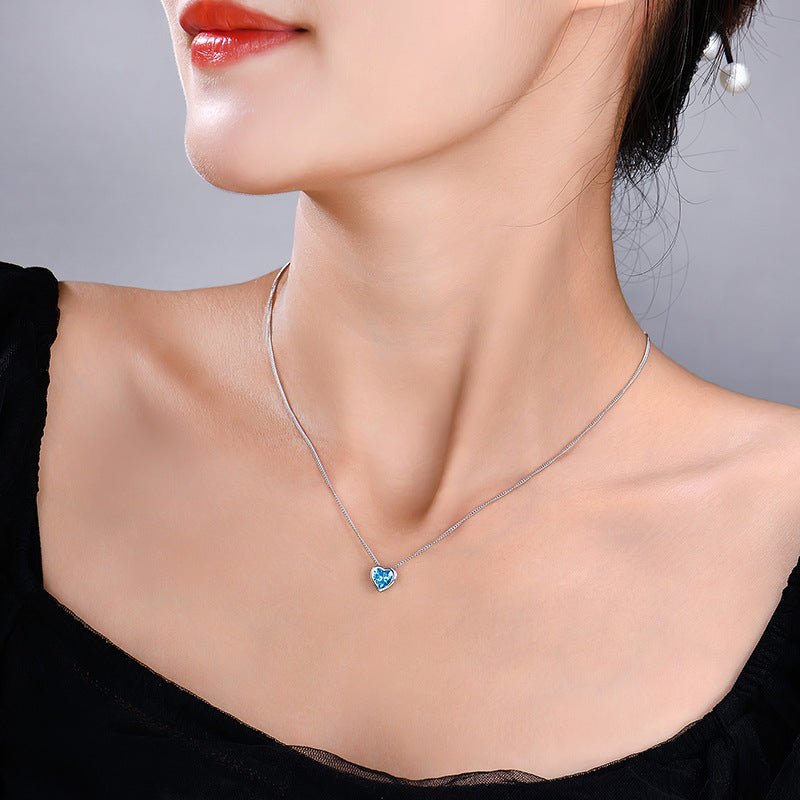 Ocean Heart S925 Sterling Silver Necklace - AmiraMart