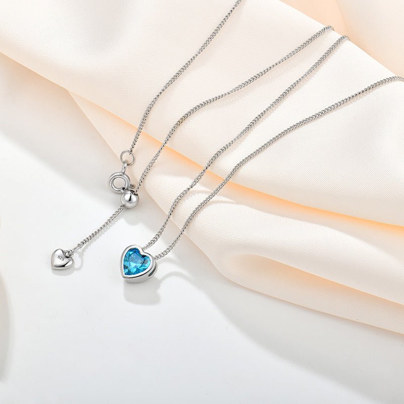 Ocean Heart S925 Sterling Silver Necklace - AmiraMart