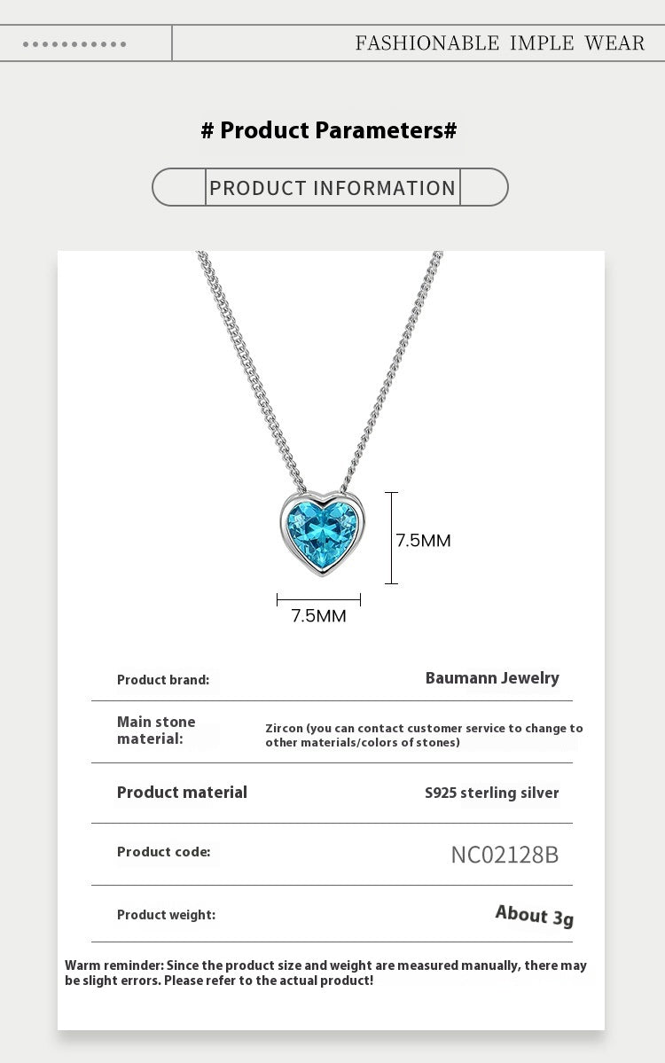 Ocean Heart S925 Sterling Silver Necklace - AmiraMart