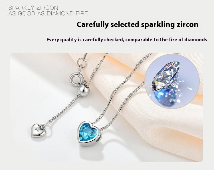 Ocean Heart S925 Sterling Silver Necklace - AmiraMart