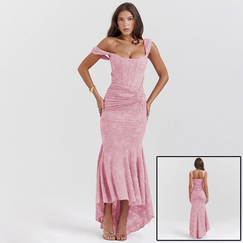 Off - Shoulder Bodycon Dress - AmiraMart