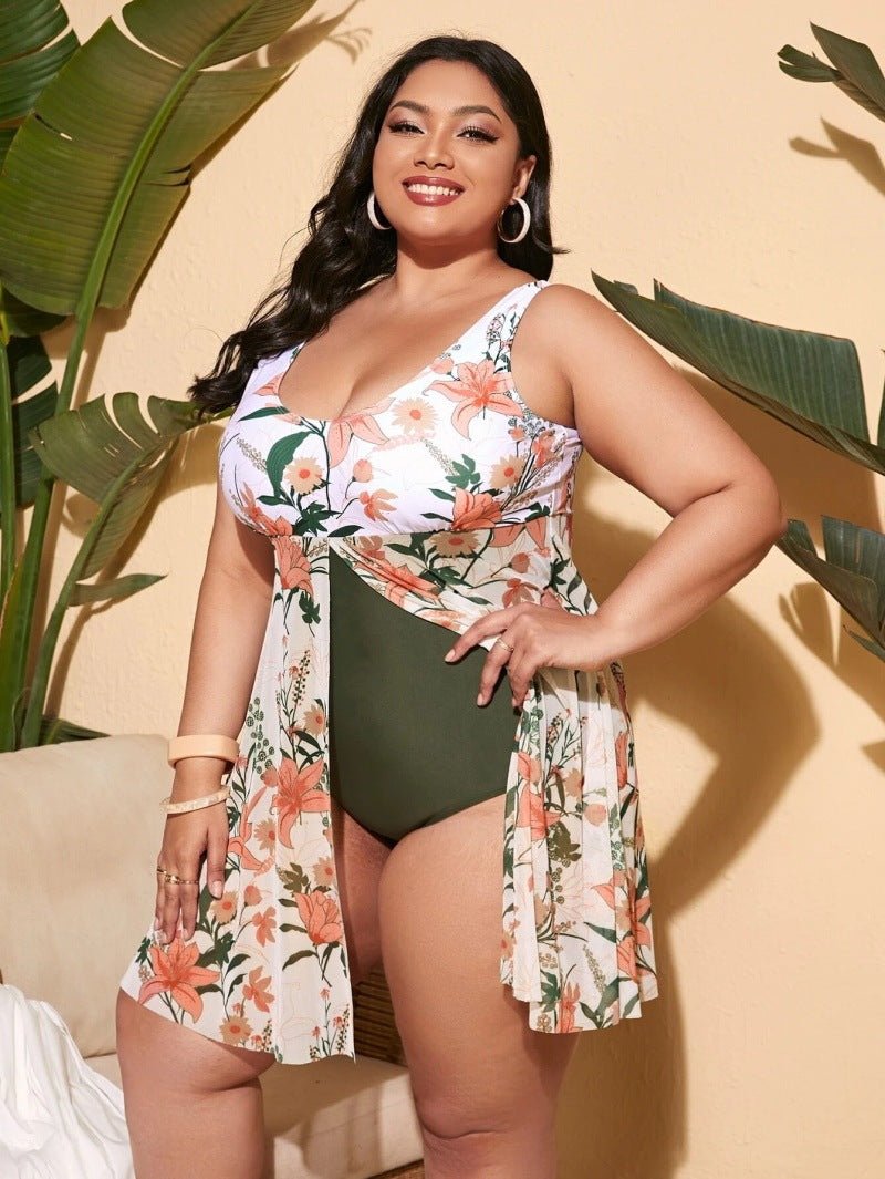 One Piece Large Swimwear Skirt Mesh - AmiraMart