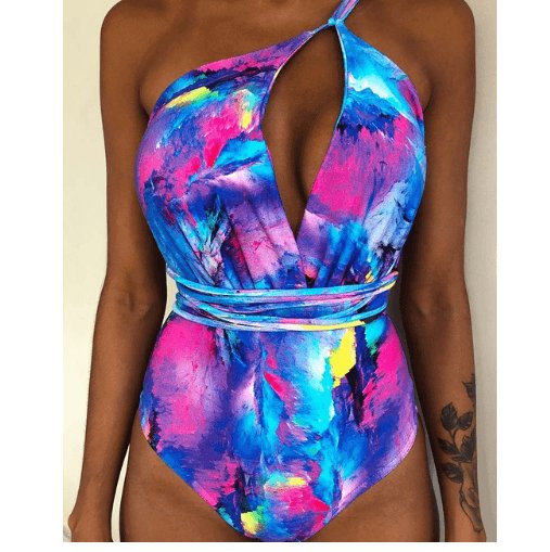 One Piece Swimsuit Female Backless Bodysuit - AmiraMart