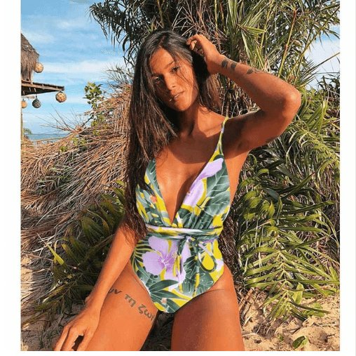 One Piece Swimsuit Female Backless Bodysuit - AmiraMart