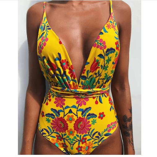 One Piece Swimsuit Female Backless Bodysuit - AmiraMart