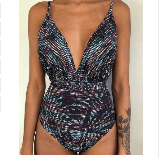 One Piece Swimsuit Female Backless Bodysuit - AmiraMart