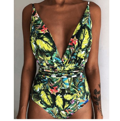 One Piece Swimsuit Female Backless Bodysuit - AmiraMart